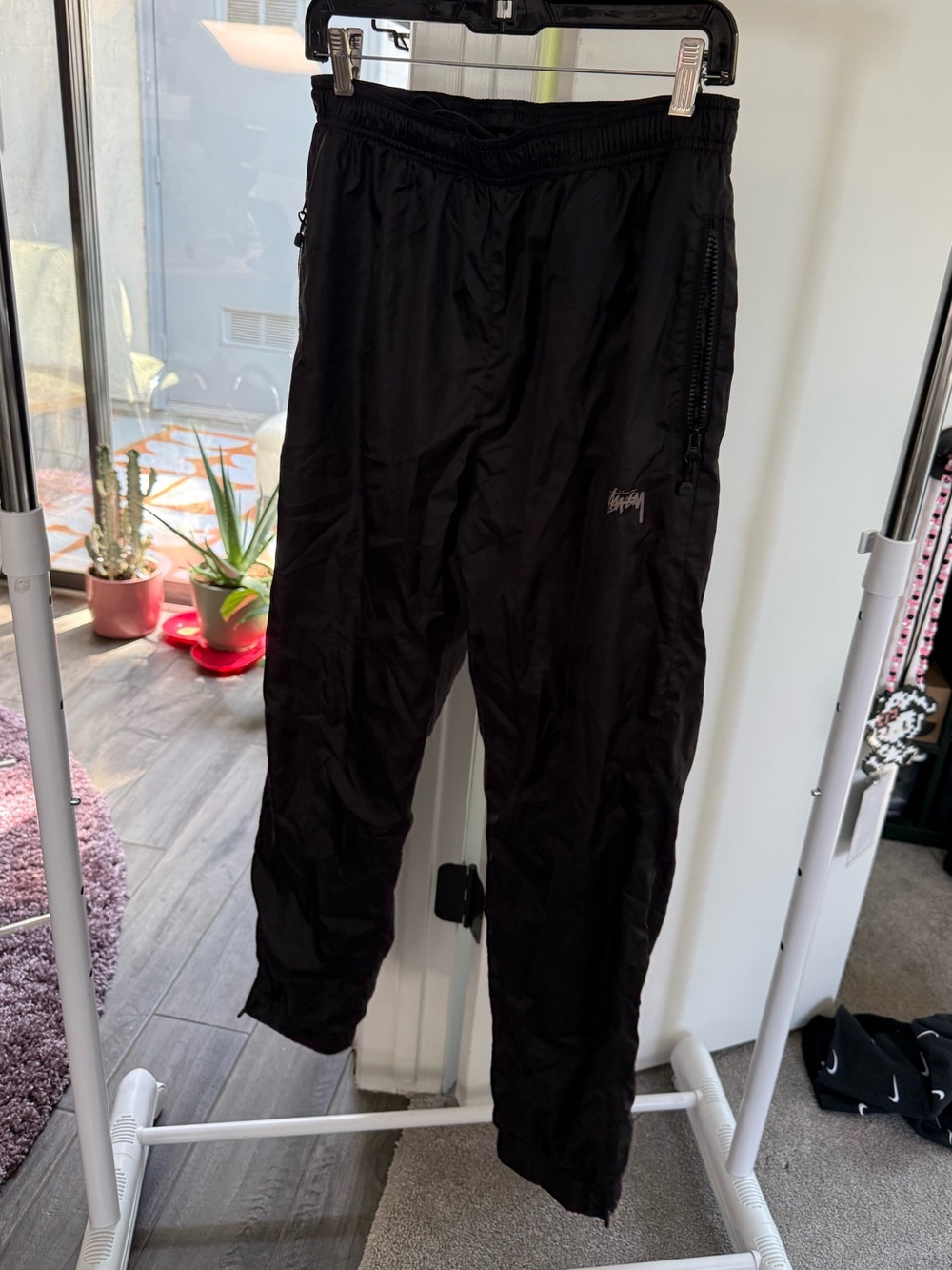 Stussy Black Track Joggers with Zip pockets - Picture 2 of 5